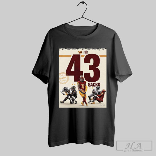 Washington Commanders 43 Regular Season Sacks Chunky Sacks Hunger Program Poster T Shirt