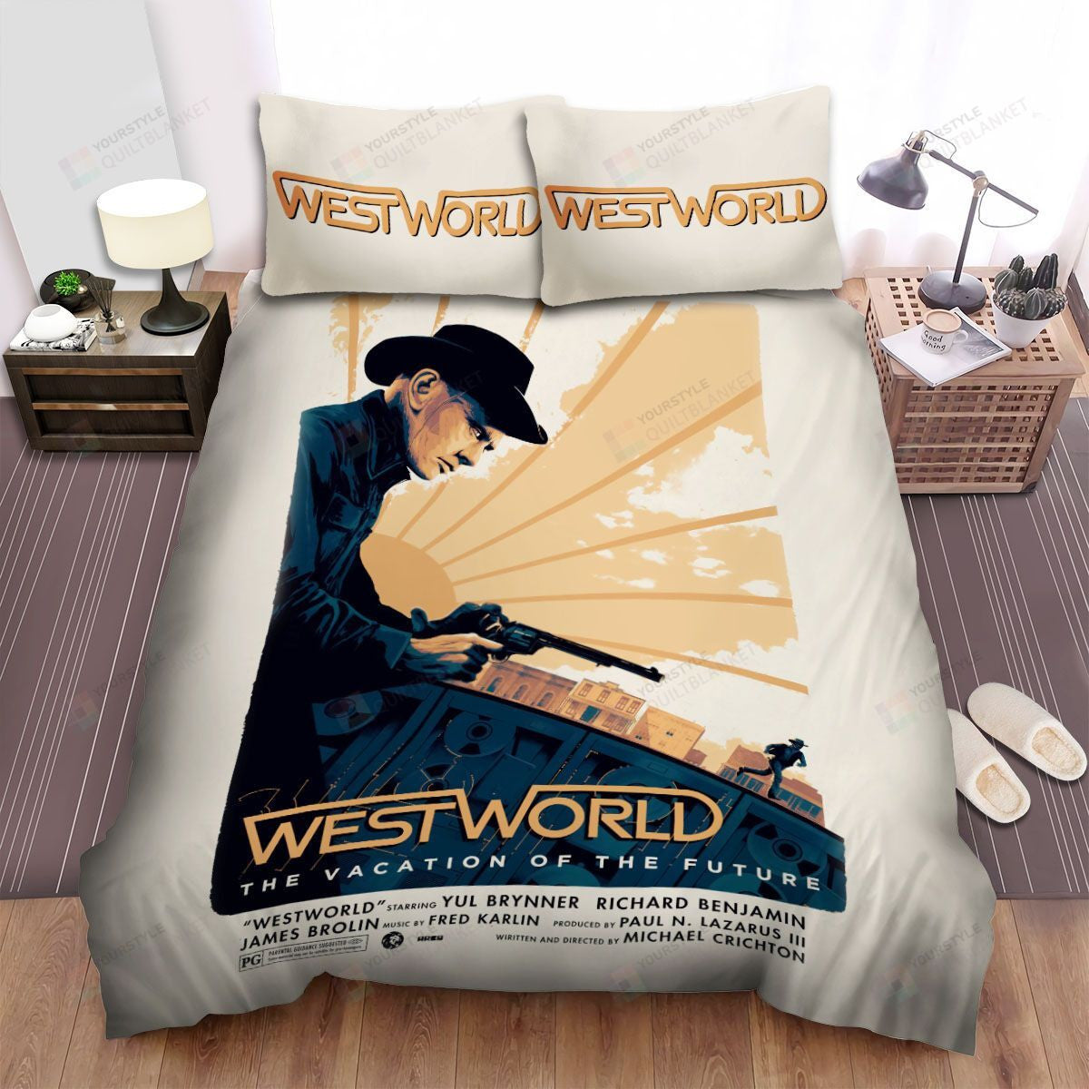 Westworld The Vacation Of The Future Movie Poster Bed Sheets Spread Comforter Duvet Cover Bedding Setss