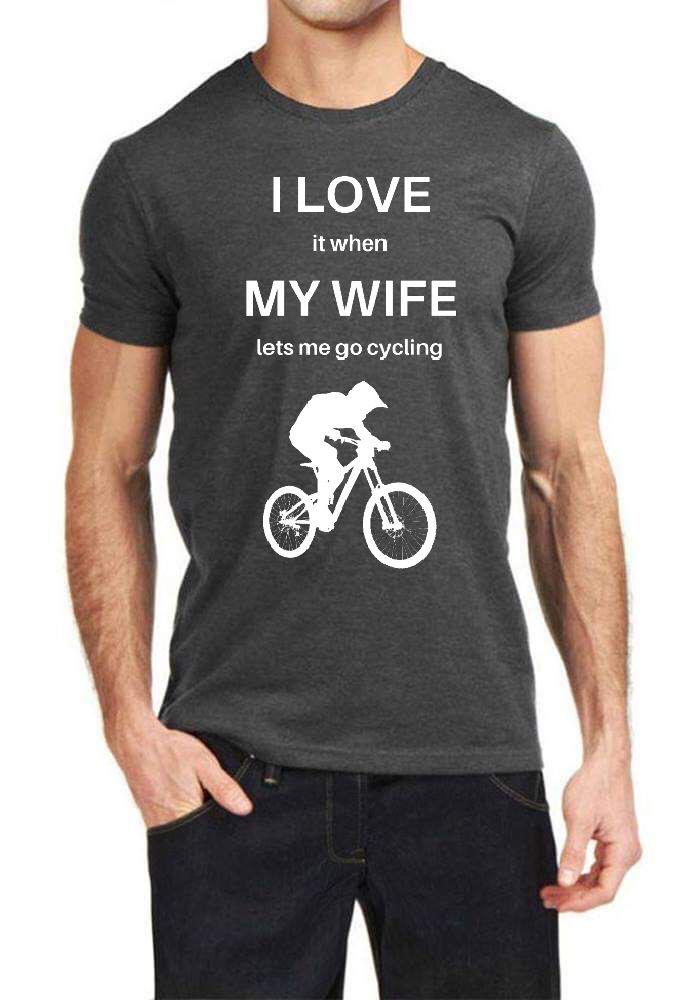 I Love It When My Wife Lets Me Go Cycling Grey T-Shirt Hoodie, Sweatshirt | TeeSparky.com