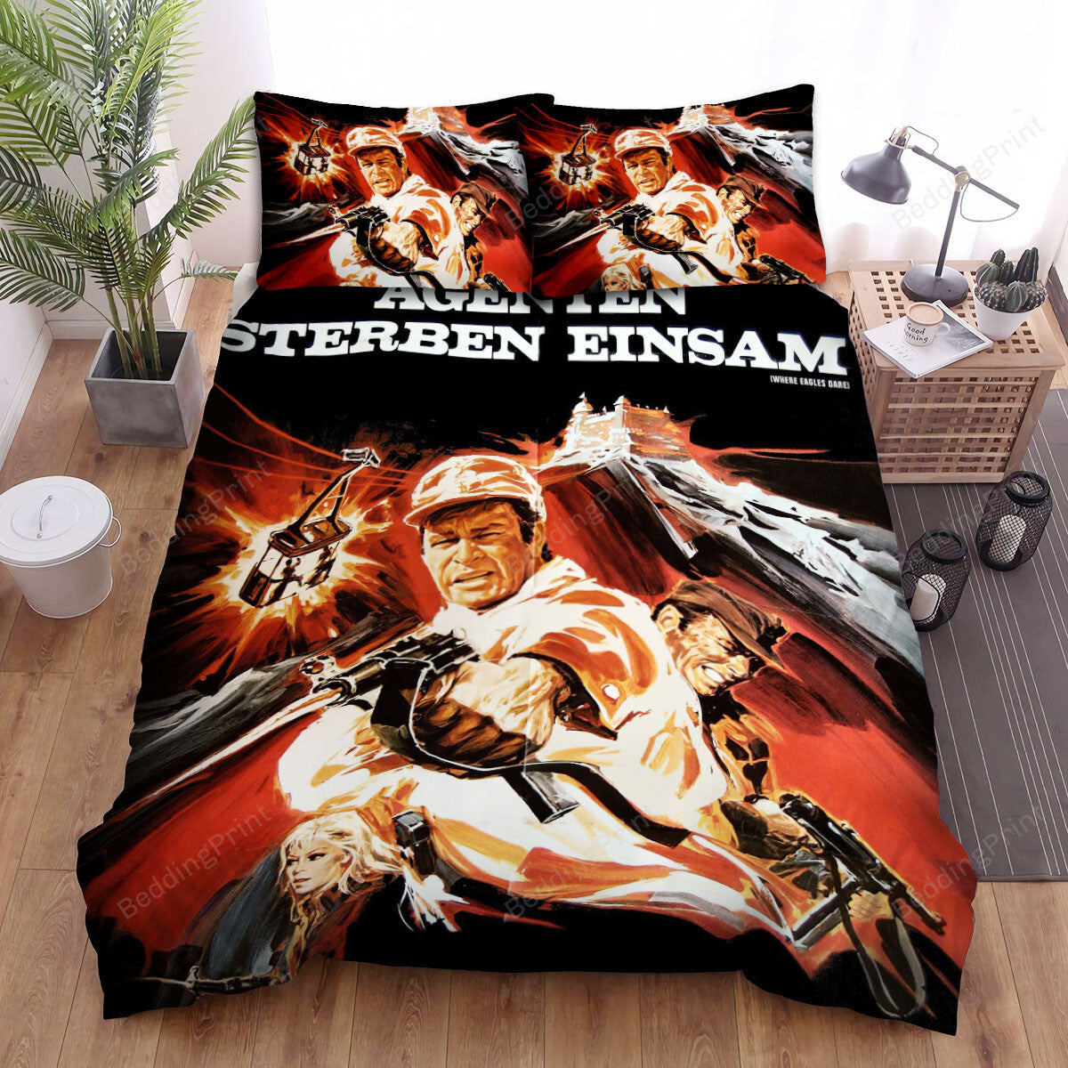 Where Eagles Dare Movie Poster 6 Bed Sheets Duvet Cover Bedding Setss