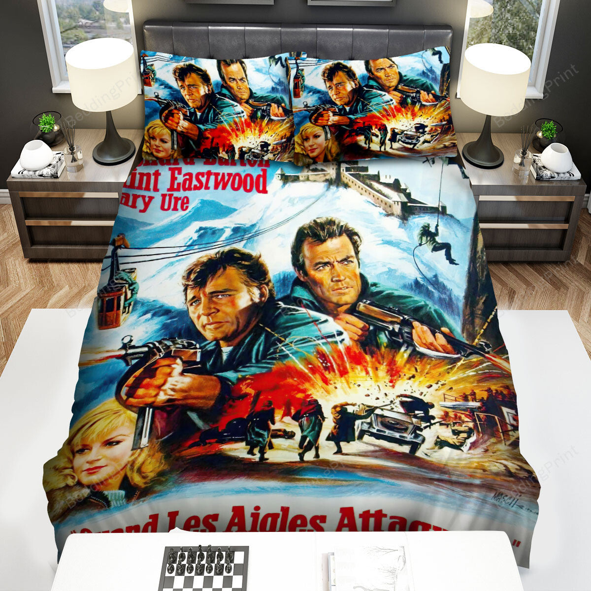 Where Eagles Dare Movie Poster 7 Bed Sheets Duvet Cover Bedding Setss