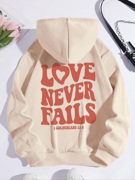 Women's Letter Print Drawstring Pocket Hoodie, Womenswear, Casual Longsleeves Hooded Pullover Tops For Fall & Winter, Lady Clothes For Daily Wear