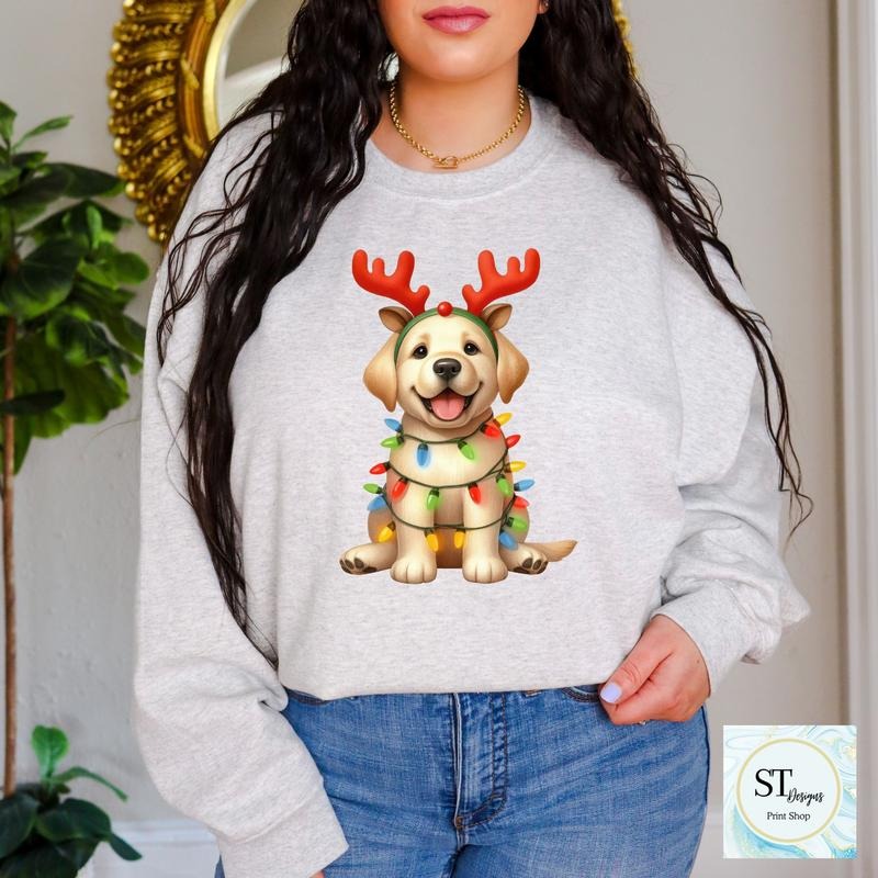Yellow Lab Christmas Shirt Hoodie Sweatshirt | TeeSparky.com