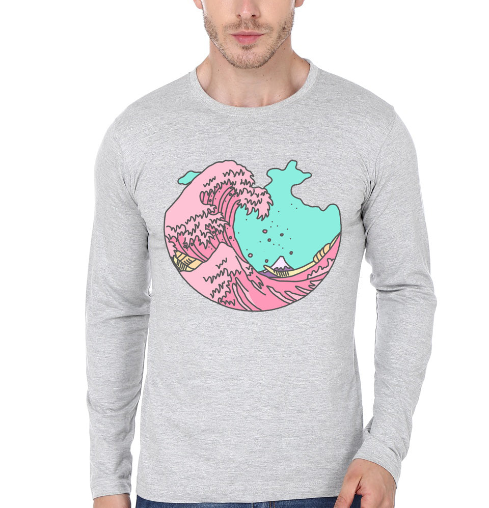 Japanese Pastel Kawaii Anime Meme Surf Beach Wave Grey T-Shirt Hoodie, Sweatshirt | TeeSparky.com