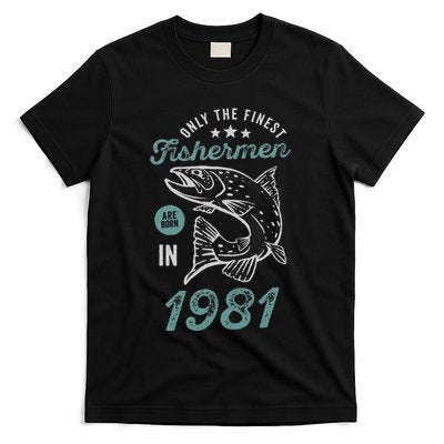 Born In 1981 40 Years Old Vintage 40th Birthday Fisherman T-Shirt