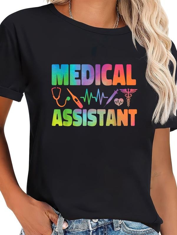cotton Certified Medical Assistant Watercolor CMA T-Shirt casual Fashion graphic tees women Hoodie Sweatshirt | TeeSparky.com