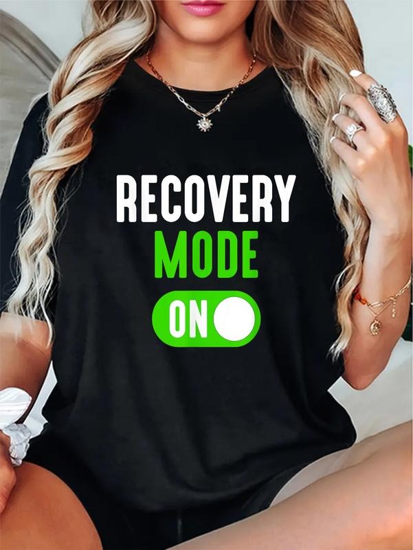 cotton Recovery Mode On Get Well Funny Injury Gift T-Shirt casual Fashion graphic tees women Hoodie Sweatshirt