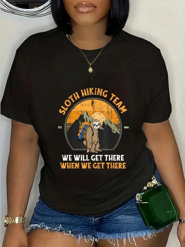 cotton Sloth Hiking Sloth Hiking Team T-Shirt casual Fashion graphic tees for women Hoodie Sweatshirt | TeeSparky.com