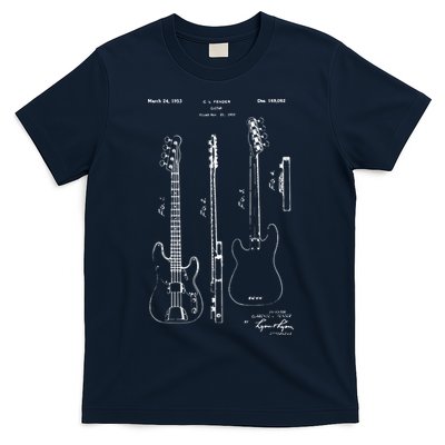 Classic Vintage Patent Print 1953 Bass Guitar T-Shirt