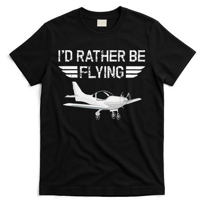 Distressed I'd Rather Be Flying Funny Airplane Pilot T-Shirt Hoodie Sweatshirt | TeeSparky.com