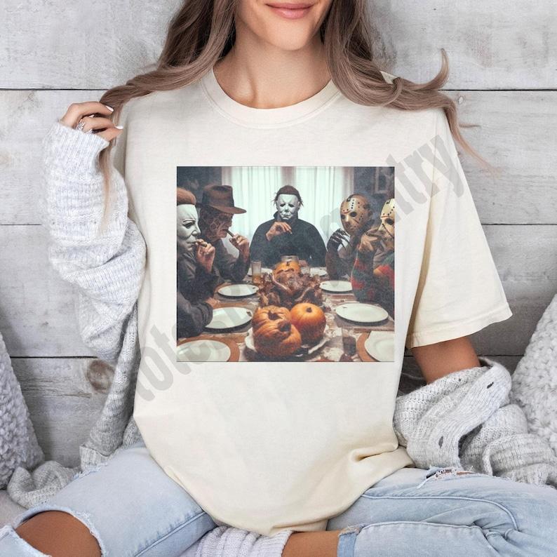 Michael Myers Halloween Heart Hands Retro Horror Movie Shirt, Vintage Characters Friends Tee, Mystery Machine Halloween Shirt, Spooky Vibes