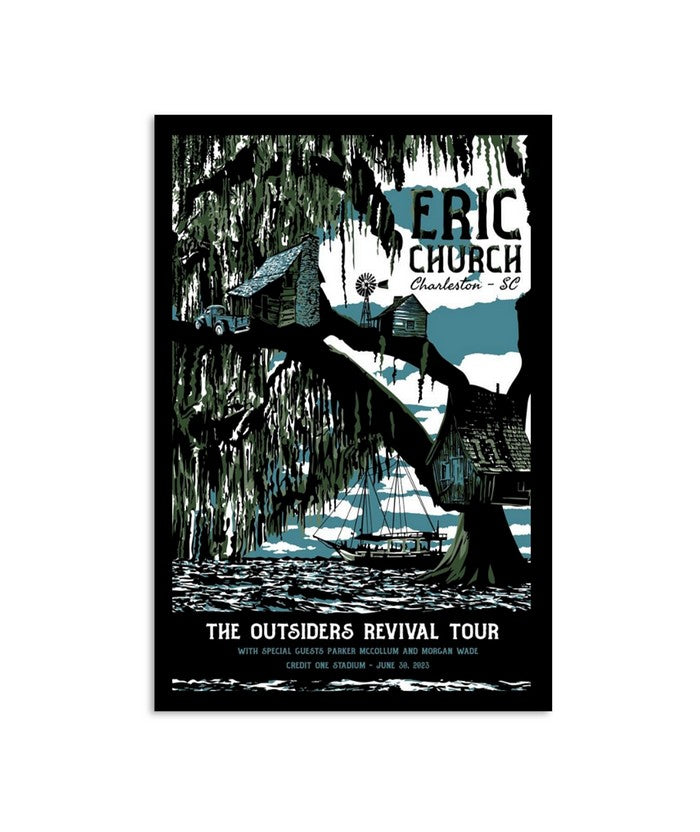 Eric Church June 30 2023 Credit One Stadium Charleston SC The Outsiders Revival Tour Poster