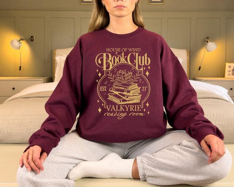 ACOTAR House Of Wind Book Club Sweatshirt, Book Club Night Court Velaris House Of Wind Library Sarah J Maas... (Image 3)