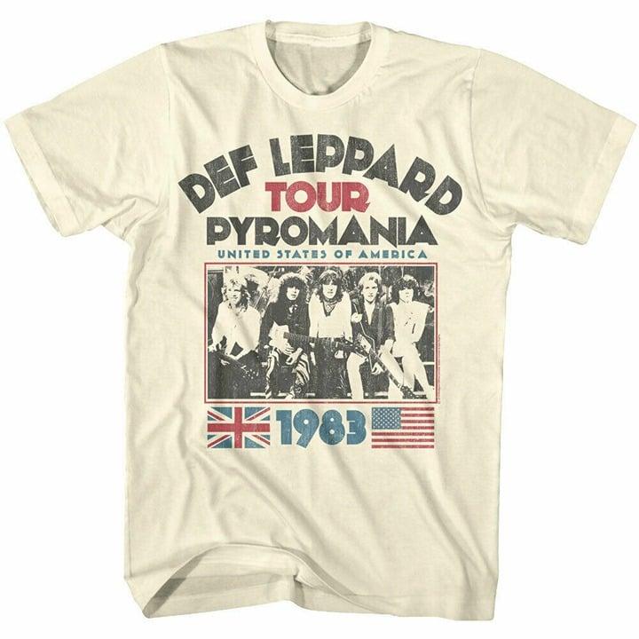 Def Leppard Pyromania Usa Tour 1983 Unisex T-shirt Rock Band Concert Top Cotton Fabric