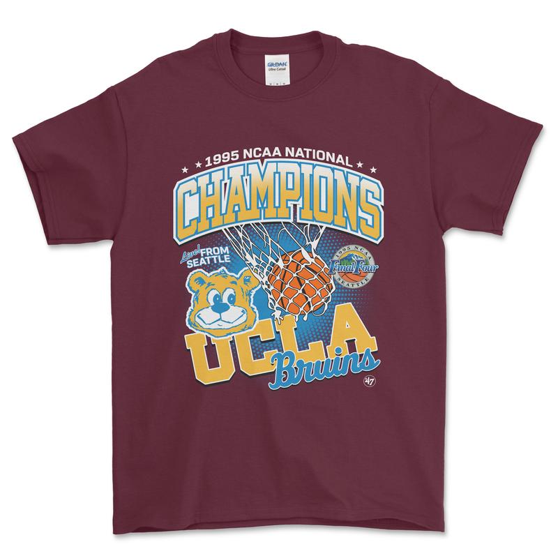 University of California Los Angeles National Champs 1995 NCAA T-Shirt, graphic vintage sports tees for men