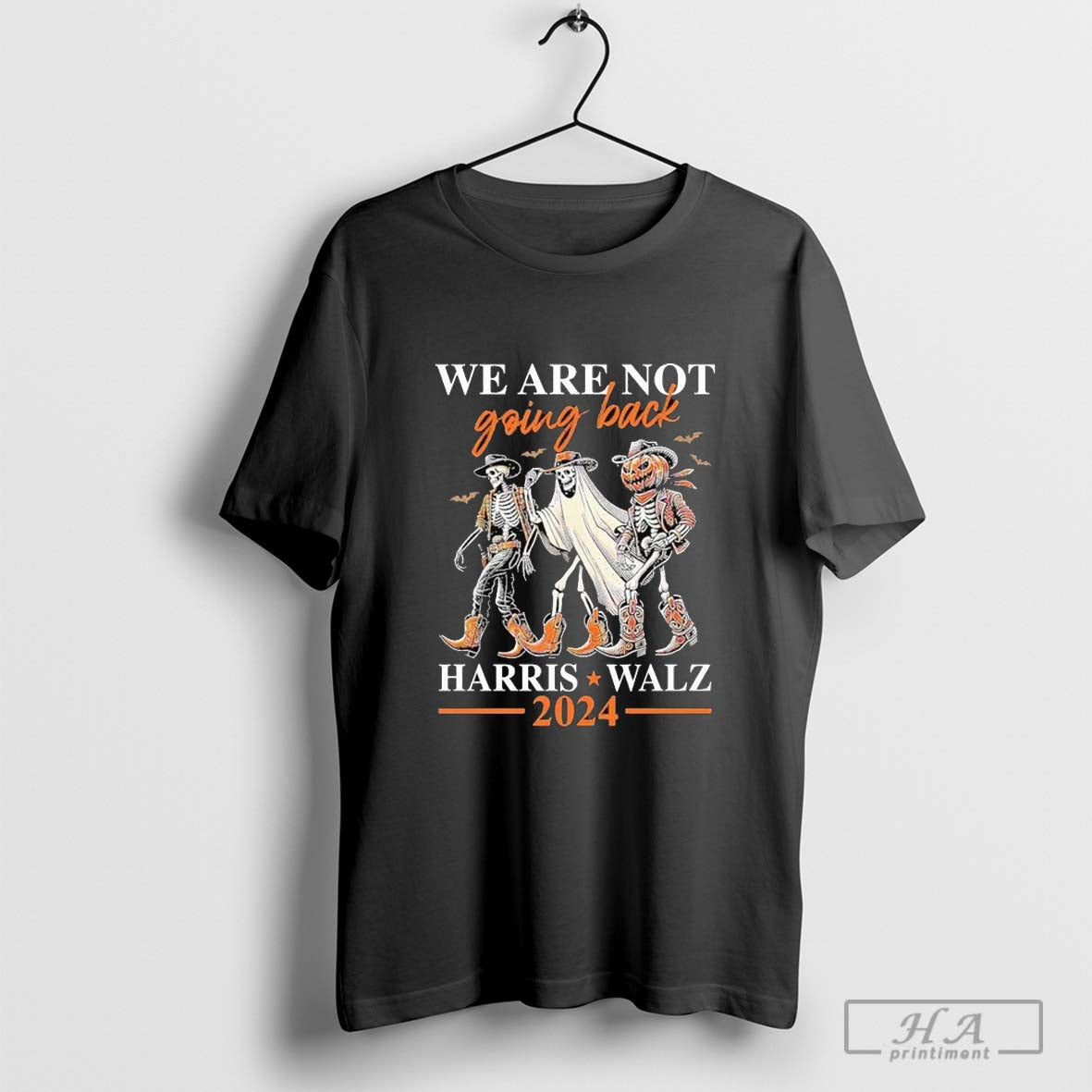 Official We Are Not Going Back Kamala Harris Walz 2024 Halloween Skeleton Costume Shirt Hoodie Sweatshirt | TeeSparky.com