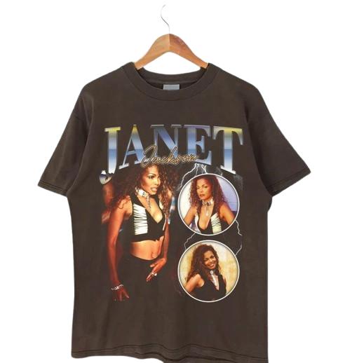 90s Janet Jackson Vintage T shirt, Hip Hop shirt, Gift for her, Gift for him, Gift for fan Cotton Menswear