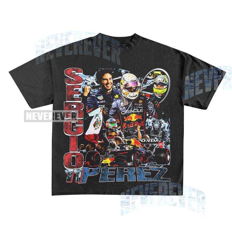 Sergio Perez 90s retro rap tee  Bootleg Formula 1 Racing Team  Vintage 90s Formula 1 tee  Racing Driver Formula One Shirt