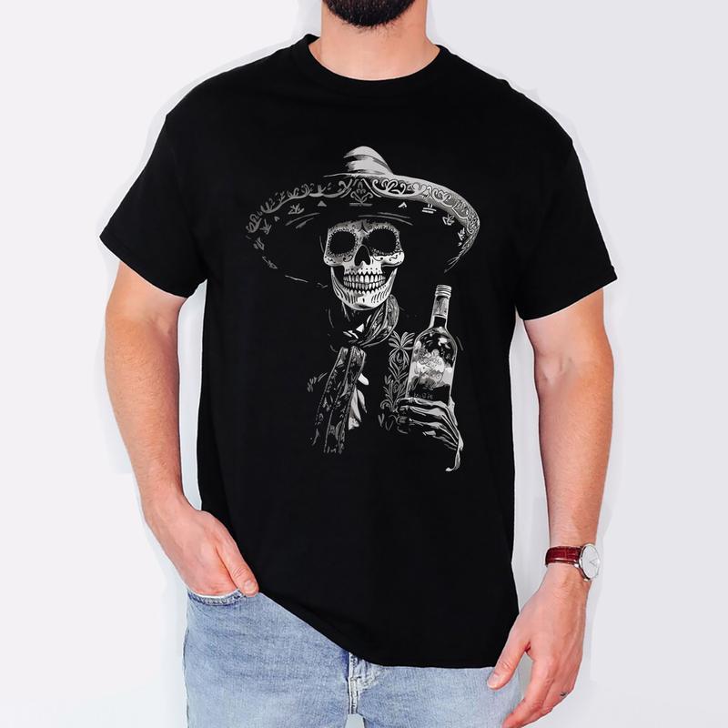 Vintage Skeleton Tequila Mexico Dia De Los Muertos Mexican T-Shirt, Trends Original Design y2k, Gift For him and her, Trendy shirt, gifts for fan, Gra