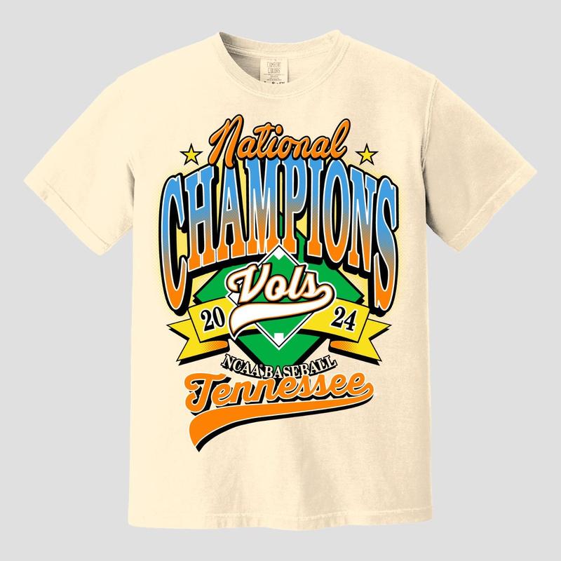 2024 Baseball National Champions Vintage T-Shirt, Tennessee Volunteers Youth 2024 Ncaa MenÃ¢â‚¬â„¢s Baseball College World Series Champions Schedule T-shirt