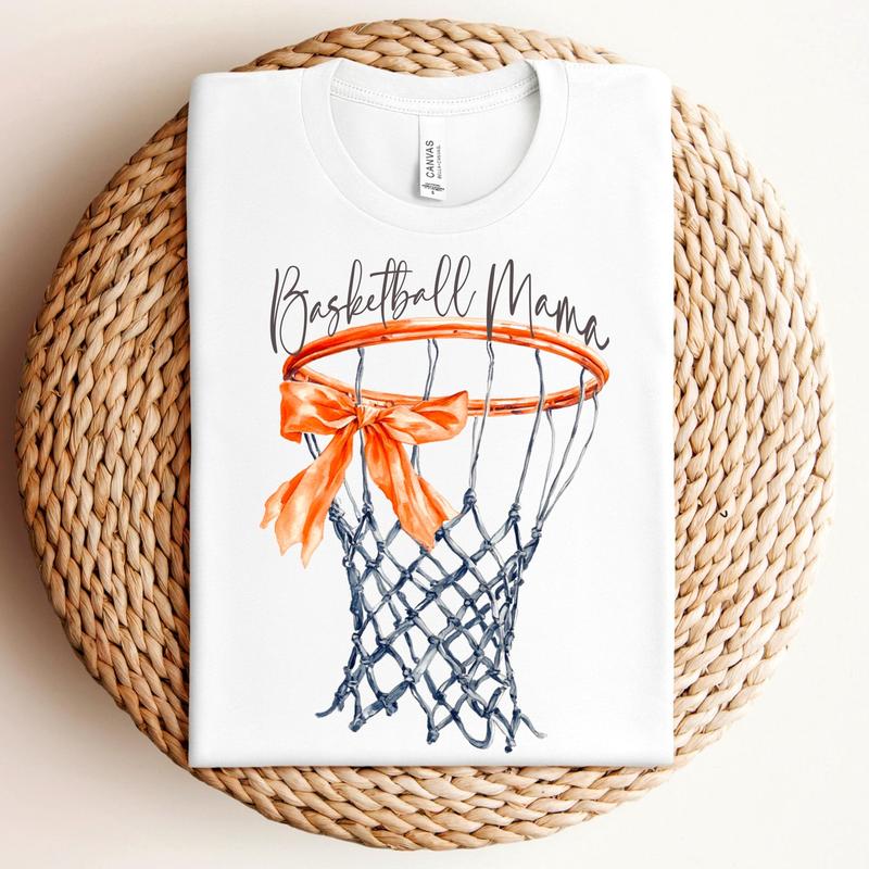 Basketball Graphic Ball Hoop Watercolor Sweater, Basketball Mama High School Sports T-shirt Hoodie Sweatshirt (Image 2)