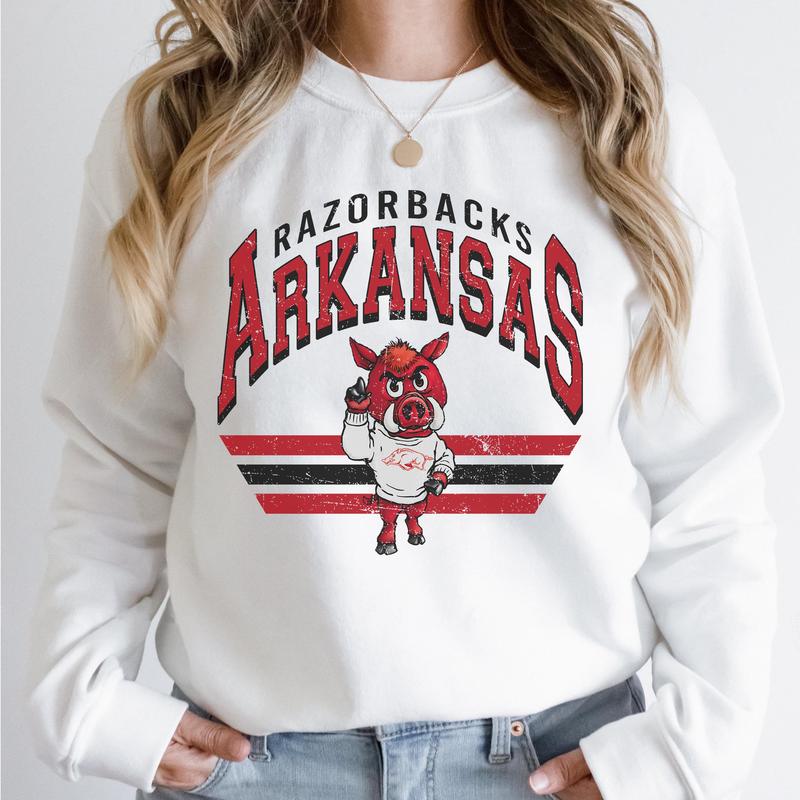 Arkansas Razorbacks Vintage Football NCAA Sweatshirt, Vintage Sweatshirt NCAA, Classic Sport Sweatshirt, Gifts For Football Fan Sport