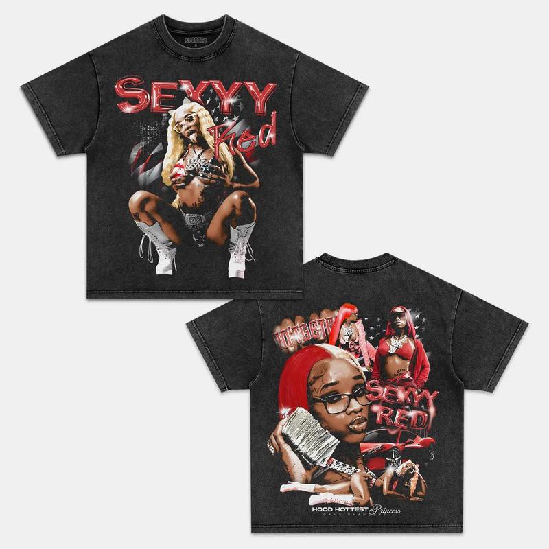 SEXY RED Short Sleeve Tee Cotton Vintage Shirt To Match Sneaker Hiphop Clothing Rapper Merch Shirt, Hiphop Tour Concert 2024, Gift For Fan Y2K Aesthet