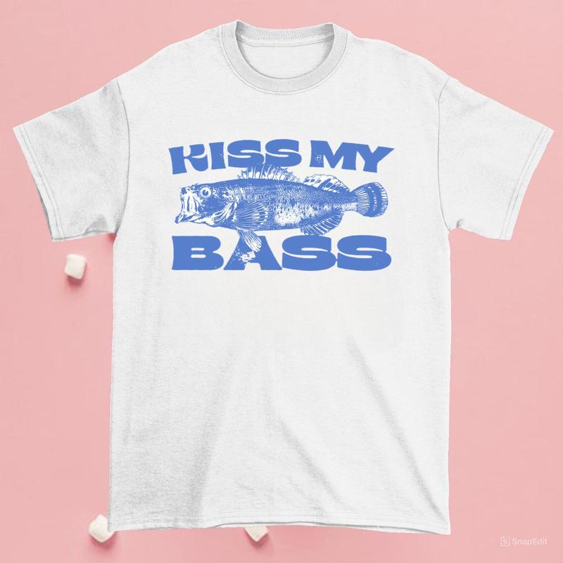 Kiss My Bass Vintage Style Fishing T-Shirt, Retro Fisher T Shirt, Fisher Gear, Fisher Graphic Shirt
