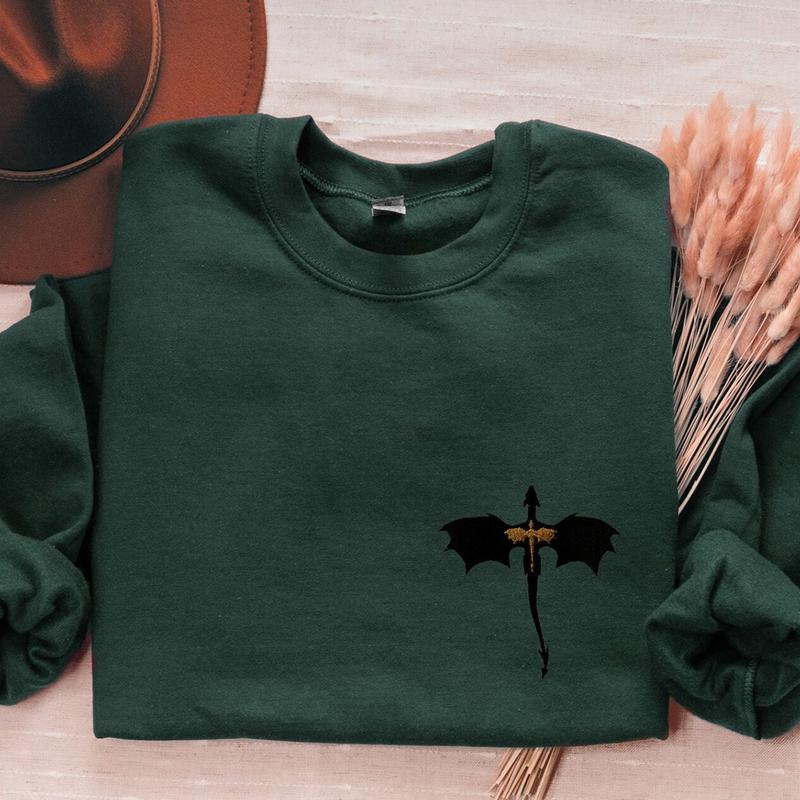 EMBROIDERED Basgiath War College Sweatshirt, Fourth Wing Dragon Rider Violet Sorrengail Xaden Riorson Fantasy... (Image 3)