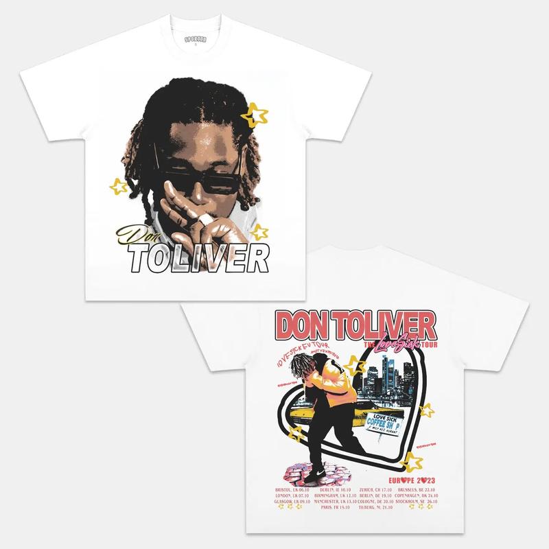 TOLIVER LOVE SICK TOUR Double Printed Short Sleeve Tee Cotton Vintage Shirt To Match Sneaker Hiphop Clothing Rapper Merch Shirt, Hiphop Tour Concert 2