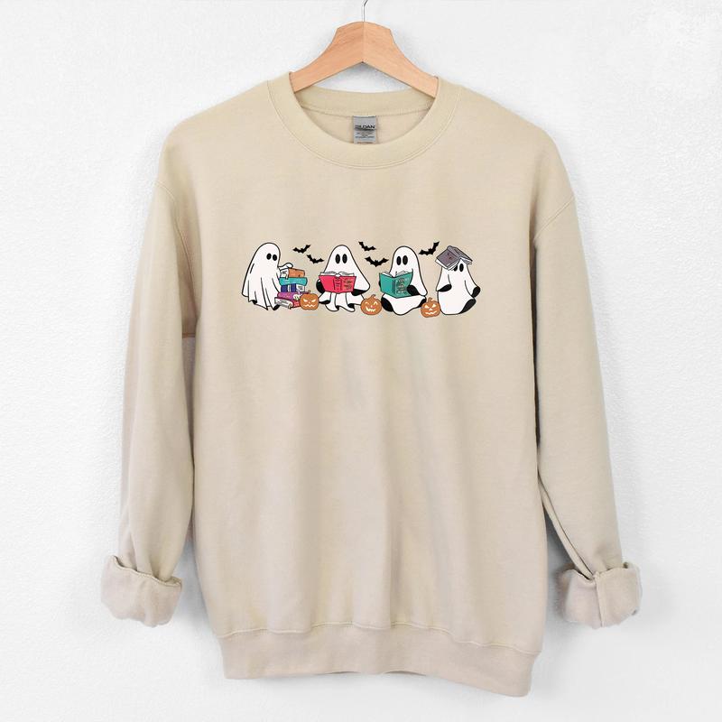 Ghost Book Shirt, Halloween Book TShirt, Bookish Ghost Sweatshirt, Book Ghosts Shirt, Ghost Halloween Shirt,... (Image 2)