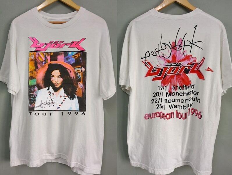 Vintage Bjork Post European Tour 1996 T-Shirt, Bjork Tour '96 T-Shirt S-5XL Graphic Single Rap Hop Hip, Bjork Band 2024 Tour Shirt, 2024 Tour Fans Shi