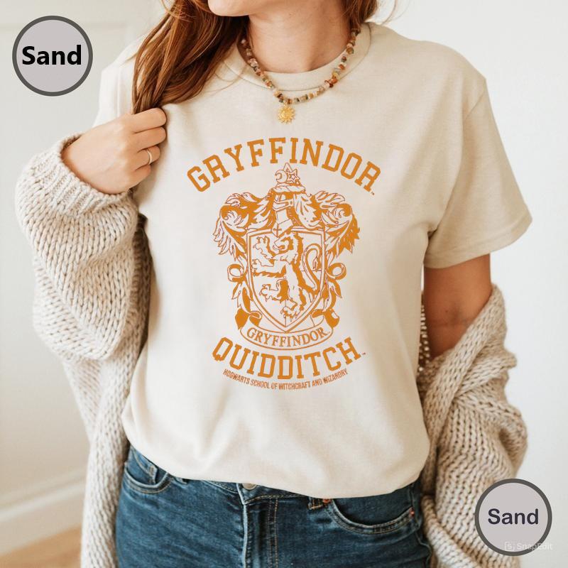 Vintage Gryffindor Quidditch T-shirt, Hogwarts Houses Tshirt, HP Wizard World Tee, Wizard School Shirt, Potterhead T-shirt Gift, Wizarding World Shirt