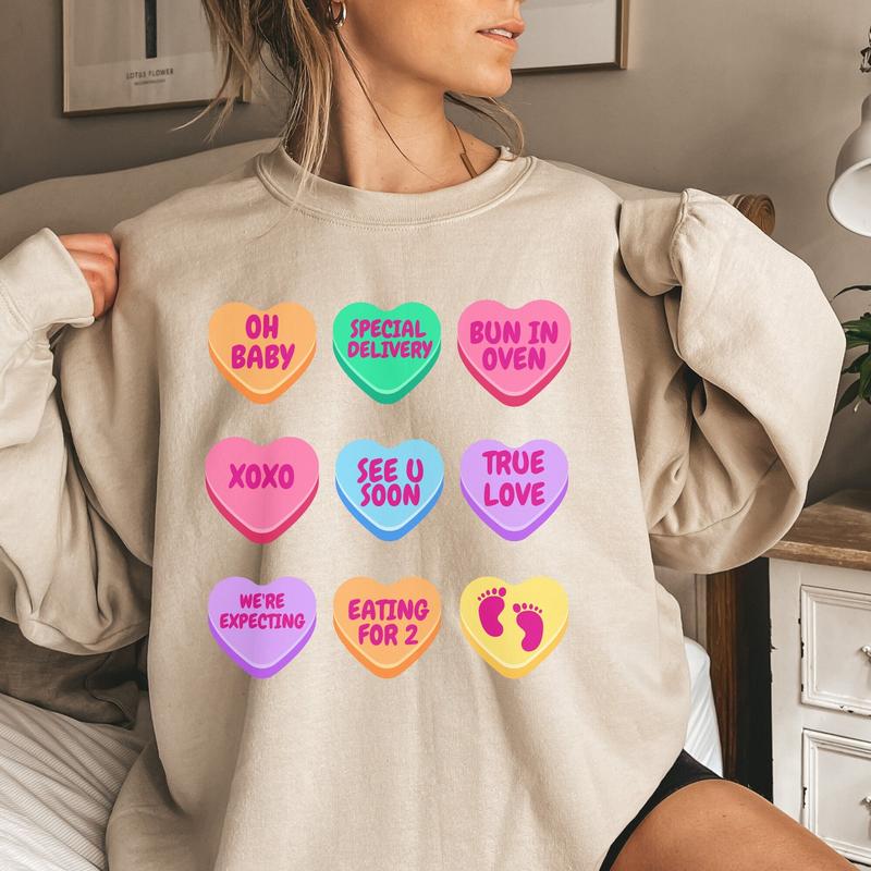 Pregnancy Announcement Gift Valentine baby Reveal Valentine's Day Pregnancy Shirt Gift for new Mom Maternity... (Image 2)