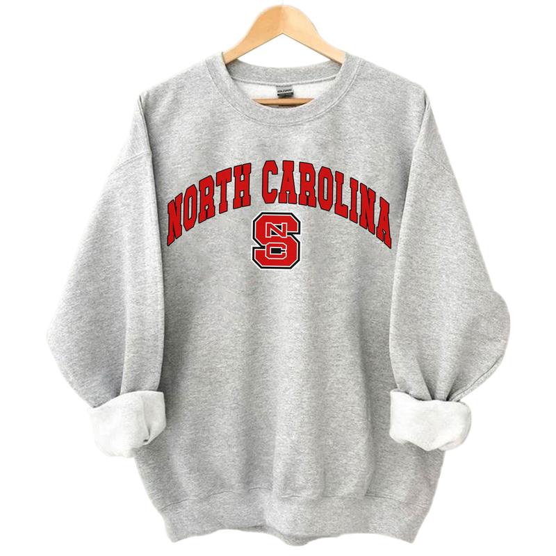 NC State Wolfpack Vintage Football NCAA Trendy Sweatshirt, North Carolina State University Unisex Football NCAA Shirt, Cotton, Crewneck, Gifts for men