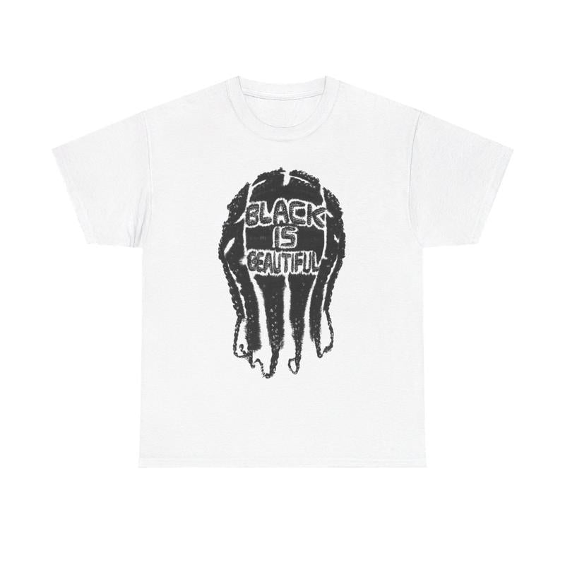 Black is Beautiful Vintage Hippie 90s Styled Graphic T-Shirt Retro Y2k Vibes Hip Hop Inspired Casual Cotton