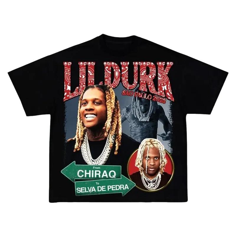 Vintage Lil Durk SP 2023 Graphic T-Shirt Casual Clothing Short Sleeve Streetwear Tee