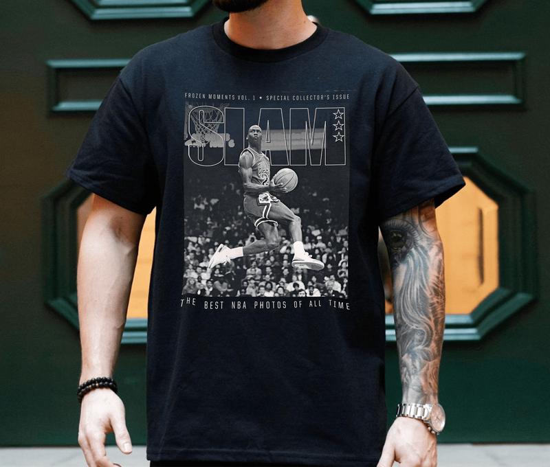 Vintage Legend Slam Cover T-Shirt, Basketball Poster Graphic Tee, Shirt, Shirt Fast, Unisex Basketball Shirt, Unisex Cotton T-Shirt Gift For All