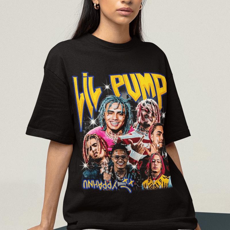 Lil Pump Bootleg T-Shirt Lil Pump Shirt Lil Pump Tee Shirt Lil Pump Hiphop Rapper Rnb Classic Vintage Bootleg, Unisex Cotton Graphic Tee