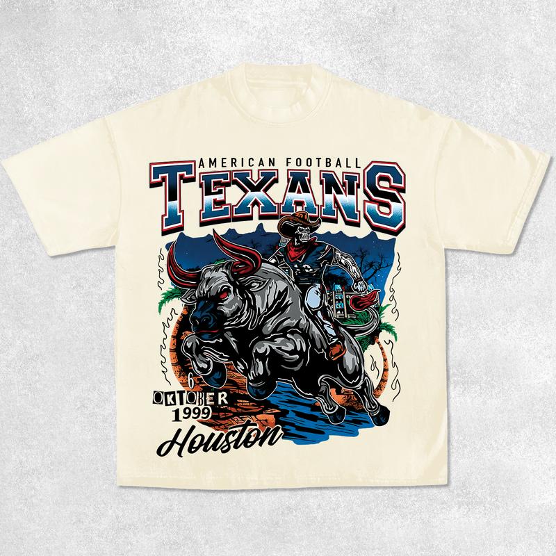 Texans Shirt, Vintage 90s Unisex Football Tees, Football T-Shirts, Sports Shirt, Game Day Tee, Football Fan Gifts Crewneck Clothing