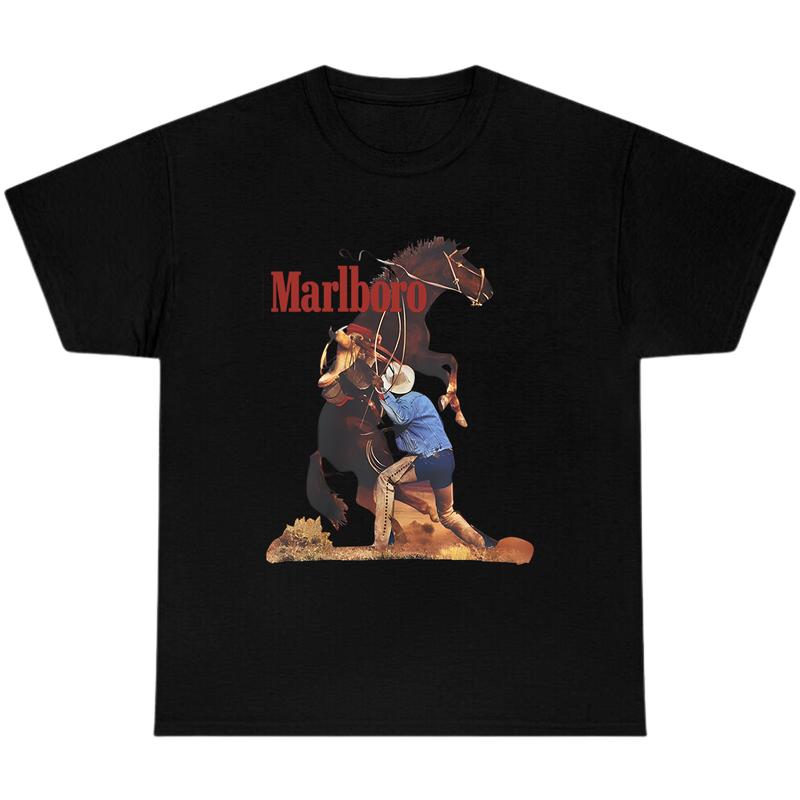 Vintage Marlboro Cowboy Boxy Shirt, Unisex Heavy Blend Tee, Full Color T-Shirt, For Men, For Women