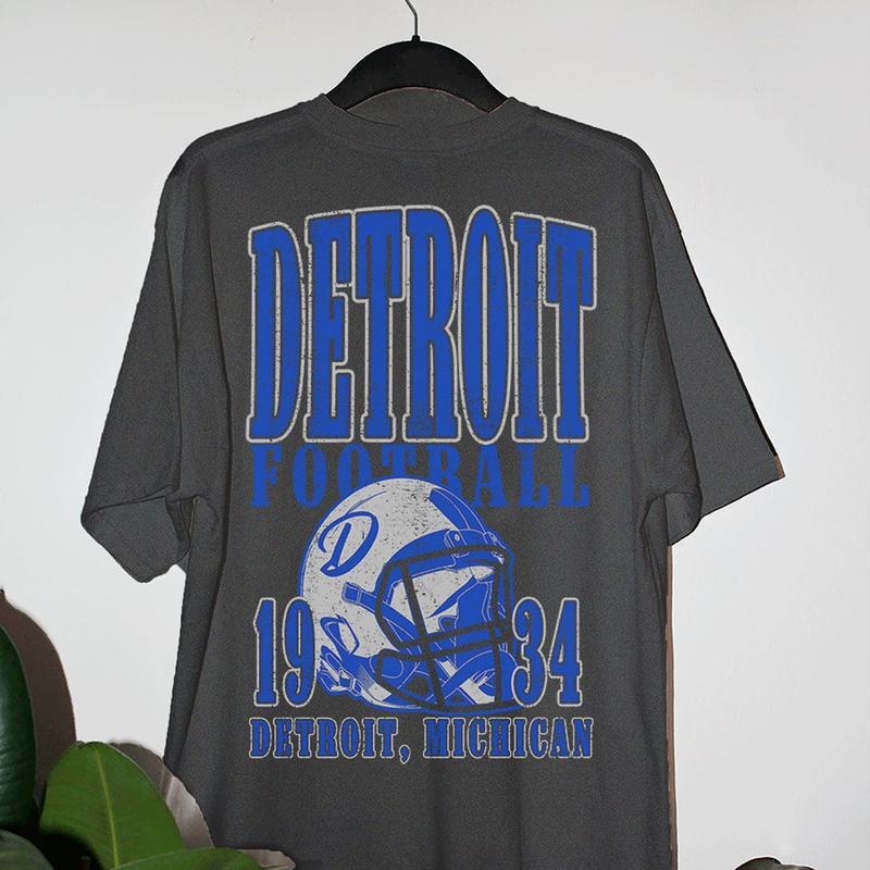 Vintage 90s Detr0it Football Tshirt, Retro Football Tee, Vintage Michican 1934, Gifts For Men Women, Men, Vintage Graphic For Men