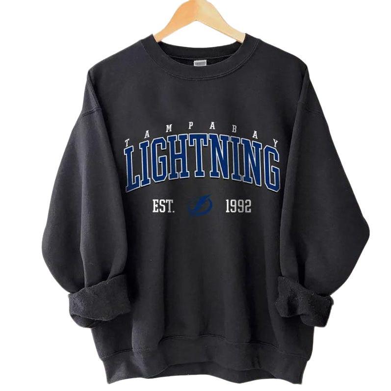 Tampa Bay Hockeys Crewneck, Vintage Style Lightning Sweatshirt, Tampa Bay Sweatshirt, College Sweatshirt, Hockeys Fan Gifts