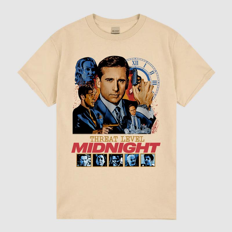 The Office Threat Level Midnight Vintage Shirts, Cotton Unisex T-Shirt, Crew Neck, Size S- 3XL, Menswear Top, Womenswear Top Underwear Streetwear