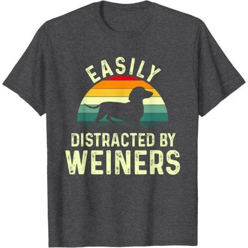 Dachshund Weiner Dog, Easily Distracted By Weiners T-Shirt Made in USA Hoodie Sweatshirt | TeeSparky.com (Image 4)