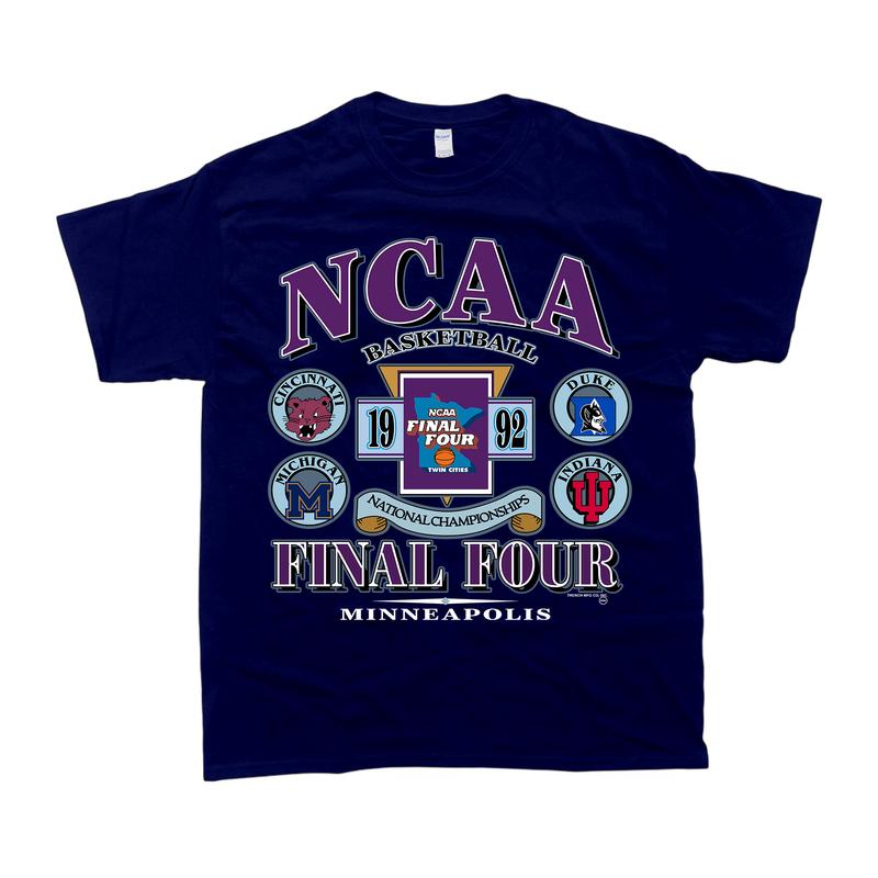 Vintage 1992 NCAA Final Four T-Shirt, Cincinnati Michigan Duke Indiana T-shirt