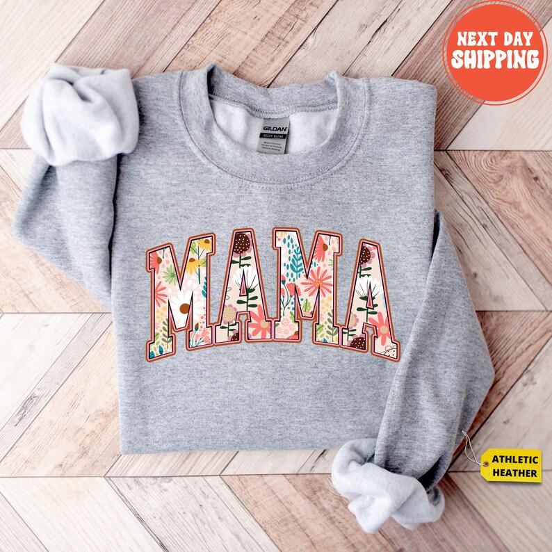 Floral Mama Sweatshirt, Cute Mom Sweatshirt, Mother's Day Gift, Mommy Shirt, New Mom Gift, Gift for Mother,... (Image 2)