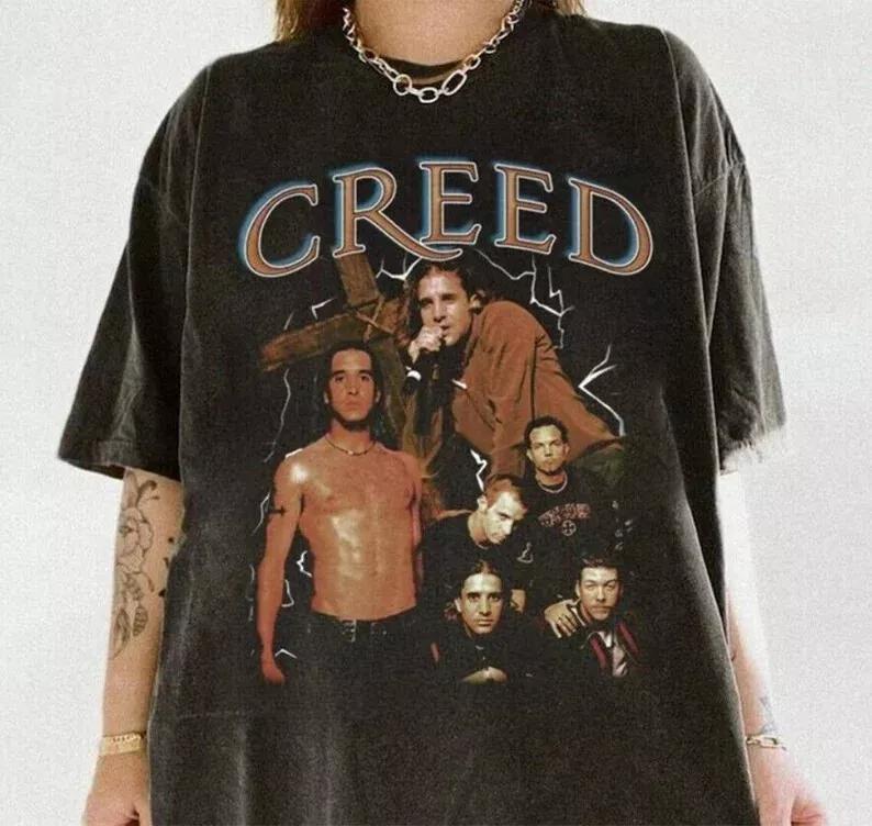Creed Band Tour 90s SHORT SLEVE Unisex Shirt Graphic Tee Cotton Unisex T-Shirt