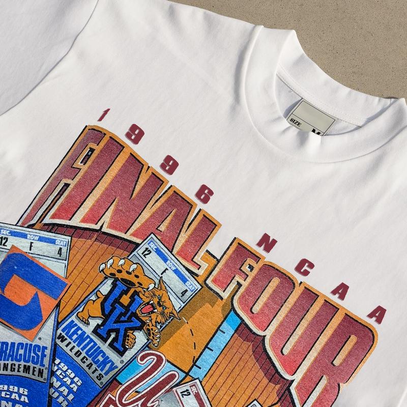 Vintage Final Four Salem NCAA  1996 Kentucky Syracuse UMass Misissippi T-Shirt Cotton Short-sleeve Retro Streetwear Tshirt Menswear Top