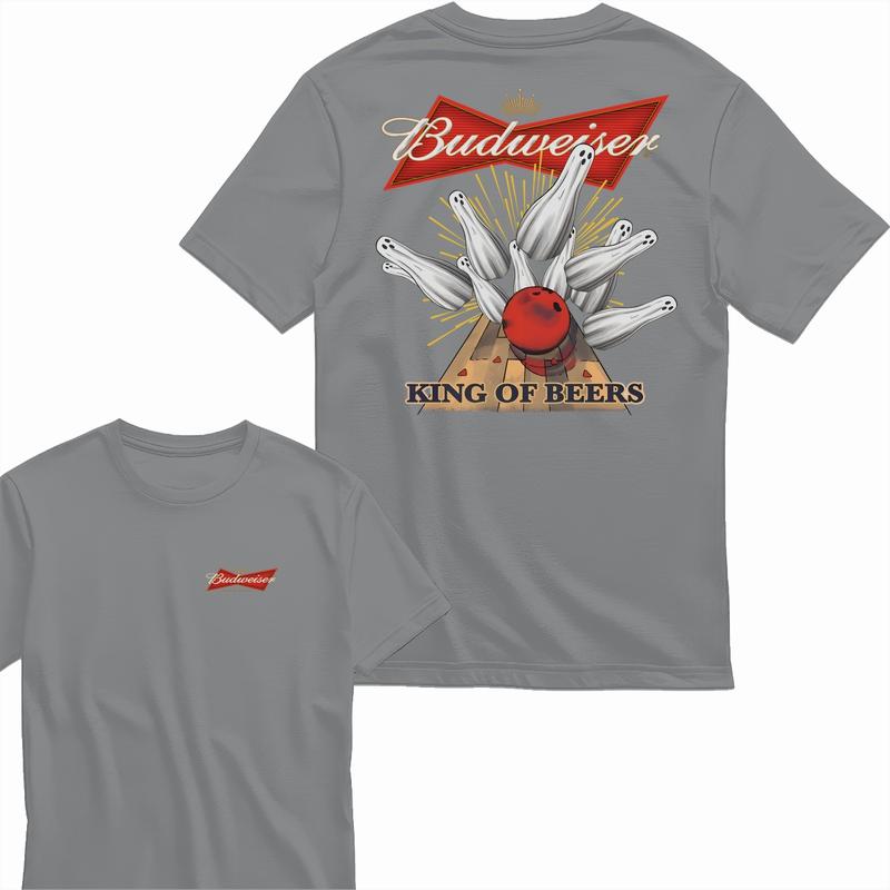 Budweiser Bowling Ghost Strike Beer Unisex T-shirt for Men and Women, T-Shirt Shortsleeve Casual Menswear Top... (Image 5)